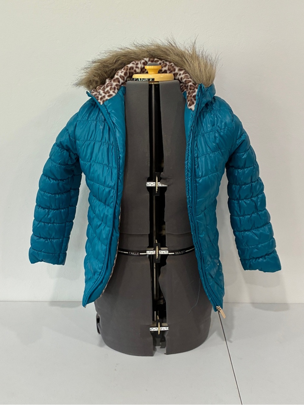 Limited Too Girls Teal Blue Puffer Jacket Faux Fur Hood Fleece Lined 10/12